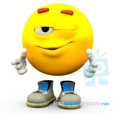 Emoticon Winking Stock Image