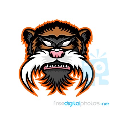 Emperor Tamarin Monkey Mascot Stock Image