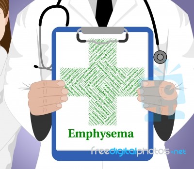 Emphysema Word Shows Poor Health And Affliction Stock Image