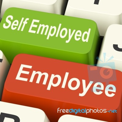 Employee Self Employed Keys Means Choose Career Job Choice Stock Image