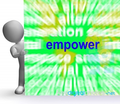 Empower Word Cloud Sign Means Encourage Empowerment Stock Image