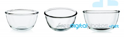 Empty Bowl Glass Isolated On The White Background Stock Photo