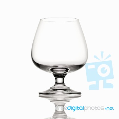 Empty Brandy Glass Stock Photo