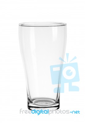 Empty Glass Isolated On A White Background Stock Photo