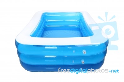 Empty Inflatable Rubber Pool On White Background Stock Photo