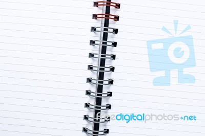 Empty Pages Of Opened Notebook On Wooden Table Stock Photo