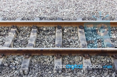 Empty Railroad Siding Closeup Stock Photo