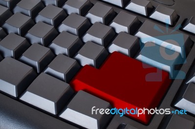 Empty Red Enter Button Stock Image