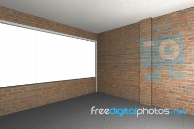 Empty Room With Brick Wall Stock Image