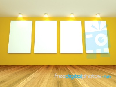 Empty Room With Gallery Stock Image