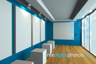 Empty Room With Gallery Stock Image