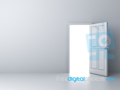 Empty Room With Opened Door Stock Image