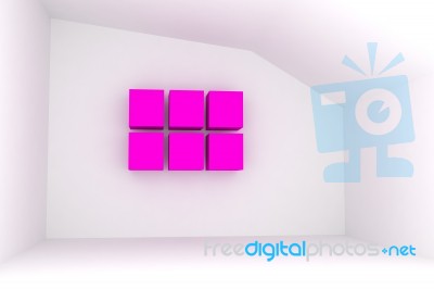 Empty Room With Pink Box Stock Image