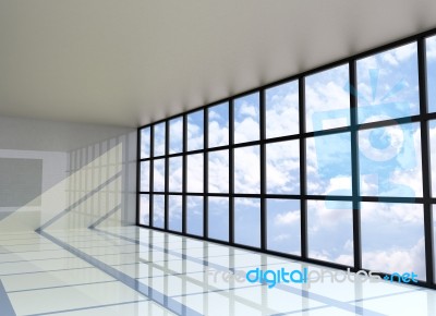 Empty Room With Windows Stock Image