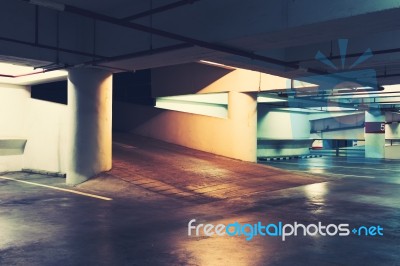 Empty Space In A Parking Stock Photo