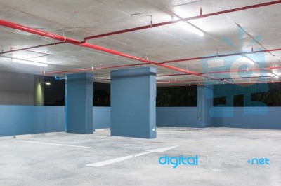 Empty Space In A Parking Stock Photo