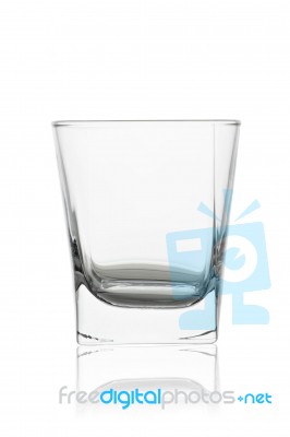 Empty Water Glass Isolated On White Background Stock Photo