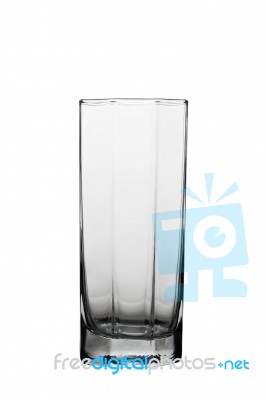 Empty Water Glass Isolated On White Background Stock Photo