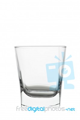 Empty Water Glass Isolated On White Background Stock Photo