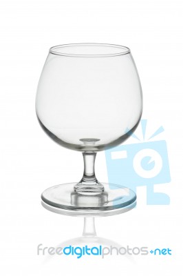 Empty Whisky Glass Isolated On White Background Stock Photo