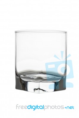 Empty Whisky Glass Isolated On White Background Stock Photo