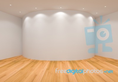 Empty White Curve Room Stock Image