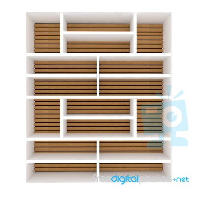 Empty White shelving unit Stock Image