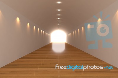 Empty White Tunnel Stock Image