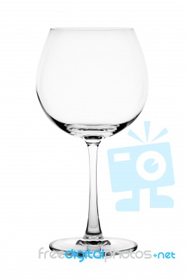 Empty Wine Glass Isolated On The White Background Stock Photo