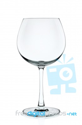 Empty Wine Glass Isolated On The White Background Stock Photo