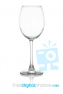 Empty Wine Glass Isolated On White Background Stock Photo