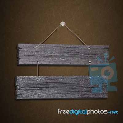 Empty Wooden Sign Hanging Stock Image