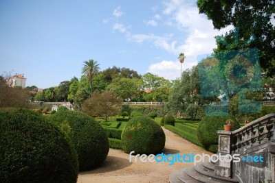 Enchanted Ajuda Garden In Lisbon, Portugal Stock Photo