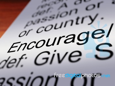 Encourage Word Definition Stock Photo