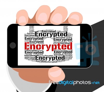 Encrypted Word Means Code Security And Words Stock Image