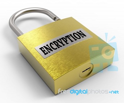 Encryption Padlock Means Encrypting Data 3d Rendering Stock Image