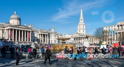 End Male Violence Towards Women Rally In Trafalgar Square Stock Photo