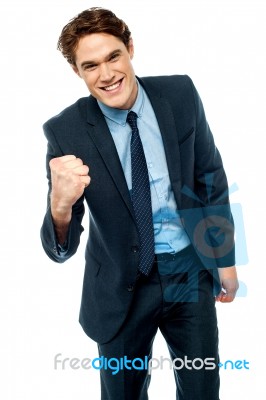 Energetic Young Businessman Stock Photo