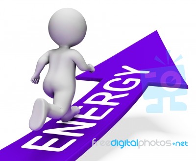 Energy Arrow Indicates Active And Energetic 3d Rendering Stock Image