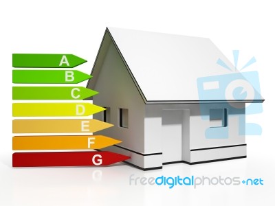 Energy Efficiency Rating And House Showing Conservation Stock Image