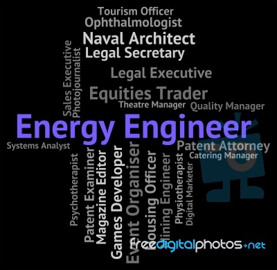 Energy Engineer Shows Power Source And Career Stock Image