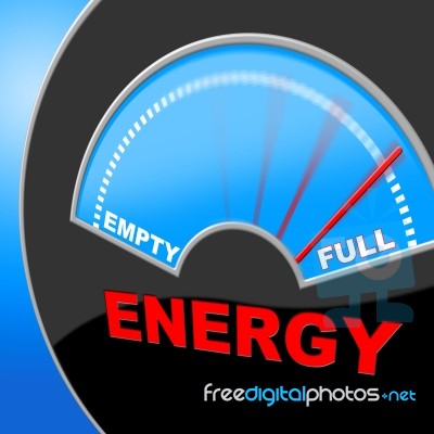 Energy Full Means Gauge Brimming And Meter Stock Image