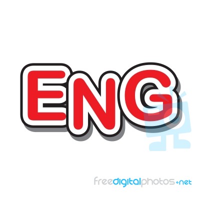 Eng Text Design On White Background Isolate  Illustration Eps 10… Stock Image