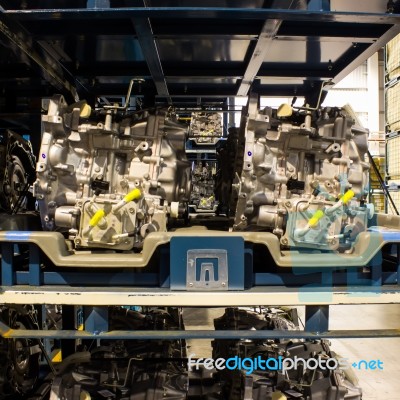 Engine Interior Of New Large And Modern Warehouse Space Stock Photo