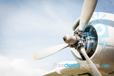 Engine Of An Old Abandoned Civil Plane Stock Photo