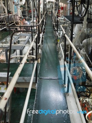 Engine Room On Hms Belfast Stock Photo