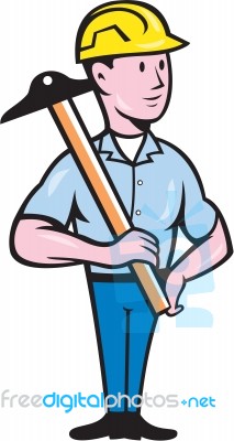 Engineer Architect T-square Cartoon Stock Image