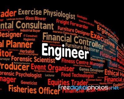 Engineer Job Shows Occupations Career And Engineering Stock Image