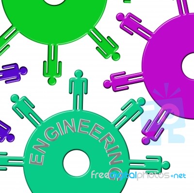 Engineering Cogs Represents Gear Wheel And Clockwork Stock Image