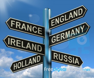 England France Germany Ireland Post Stock Image